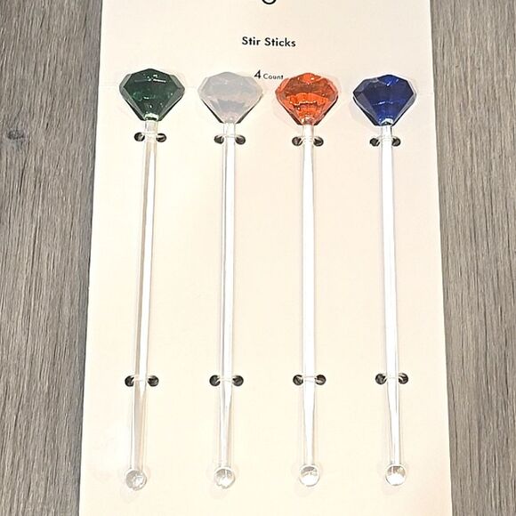 Kate Spade Gem Cocktail Stir Sticks- Set Of 4 - Picture 3 of 4